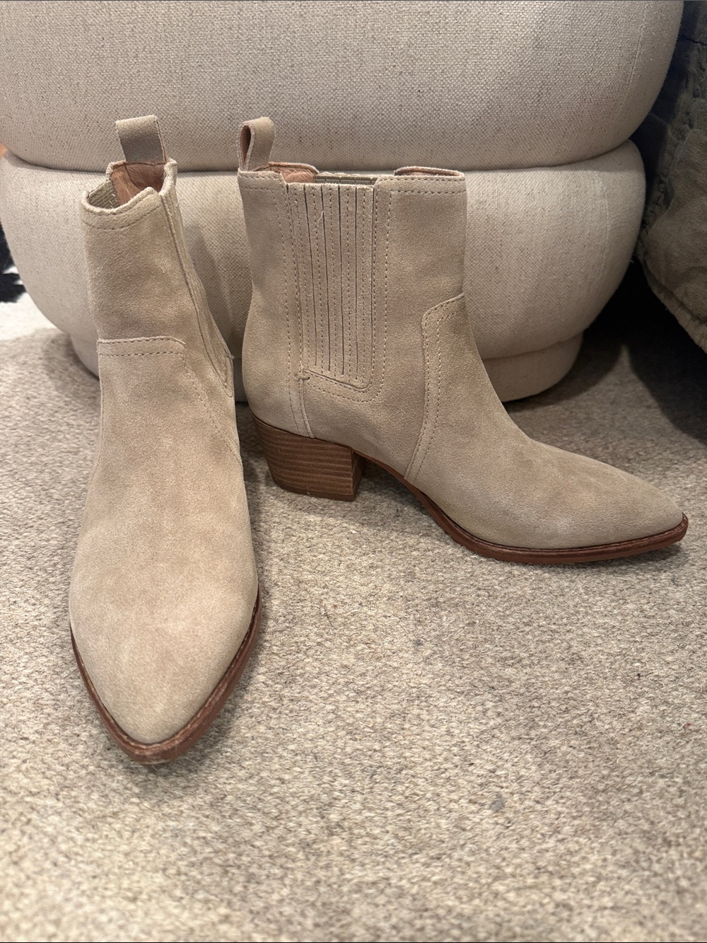 Madewell Beige Suede Ankle Boots